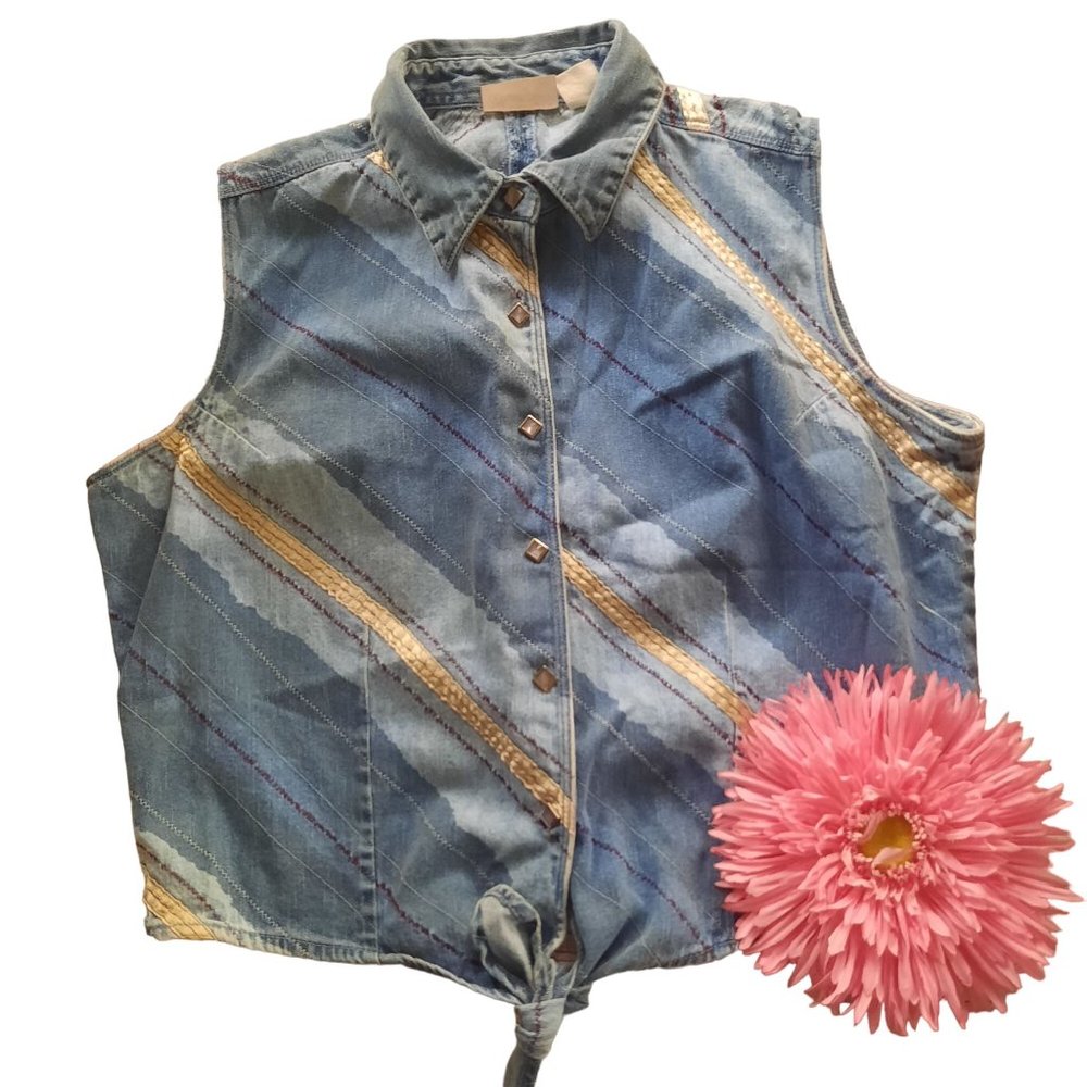 Wrangler Vintage Patchwork Denim Button-Up Vest